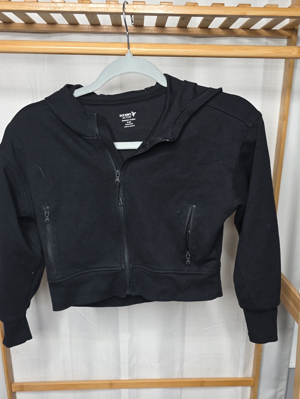 Old Navy Black Zip-Up Hooded Jacket for Kids